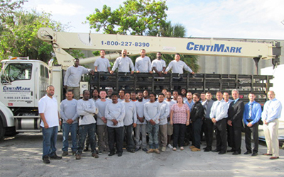 CentiMark's Miami team of commercial roofing contractors posing for camera
