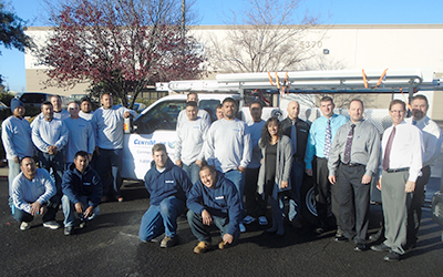CentiMark's Fresno team of commercial roofing contractors posing for camera