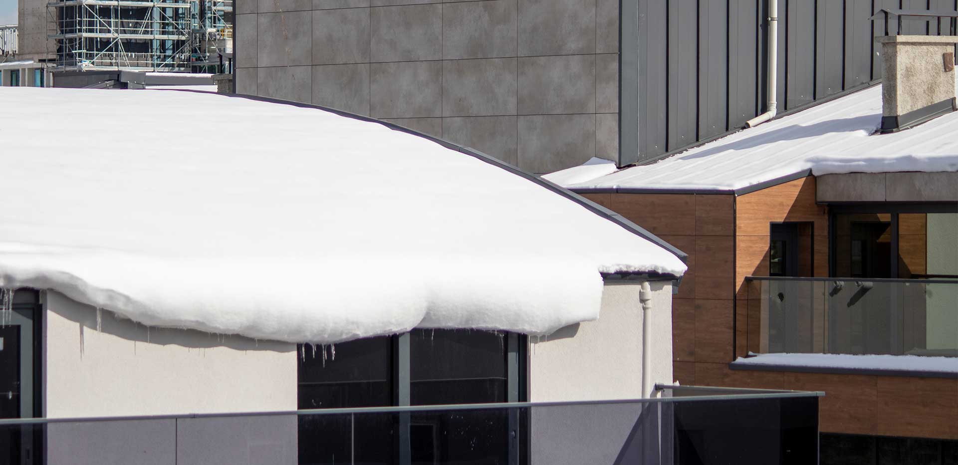 snow on a flat roof