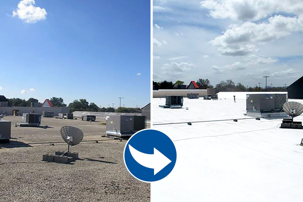 commercial roof before and after