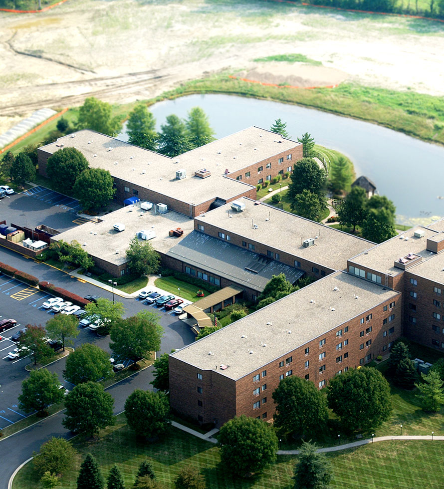 hospital from a bird eye view