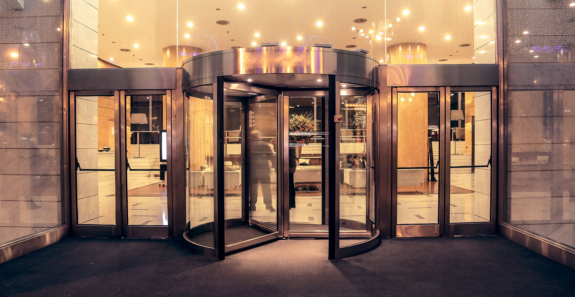 revolving door of a luxury hotel