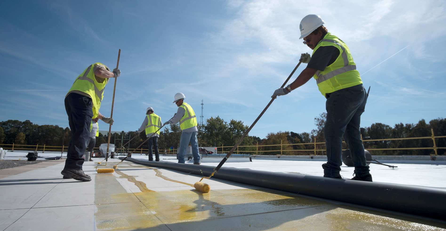 flat roof installation process by CentiMark