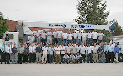 CentiMark's Philadelhia's team of commercial roofing contractors posing for camera