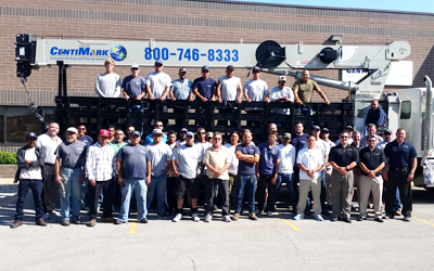CentiMark's Lenexa's team of commercial roofing contractors posing for camera