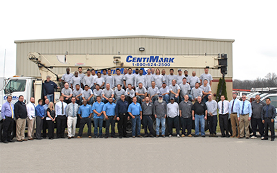 CentiMark's Evansville, IN team of commercial roofing contractors posing for camera