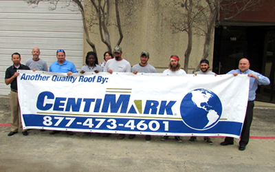 CentiMark's San Antonio team of commercial roofing contractors posing for camera