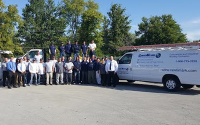 CentiMark's Indianapolis team of commercial roofing contractors posing for camera