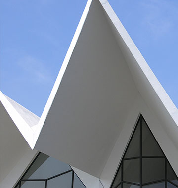 SPF roof system installed by CentiMark on a church
