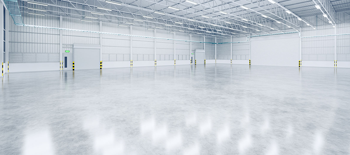 polished concrete warehouse floor