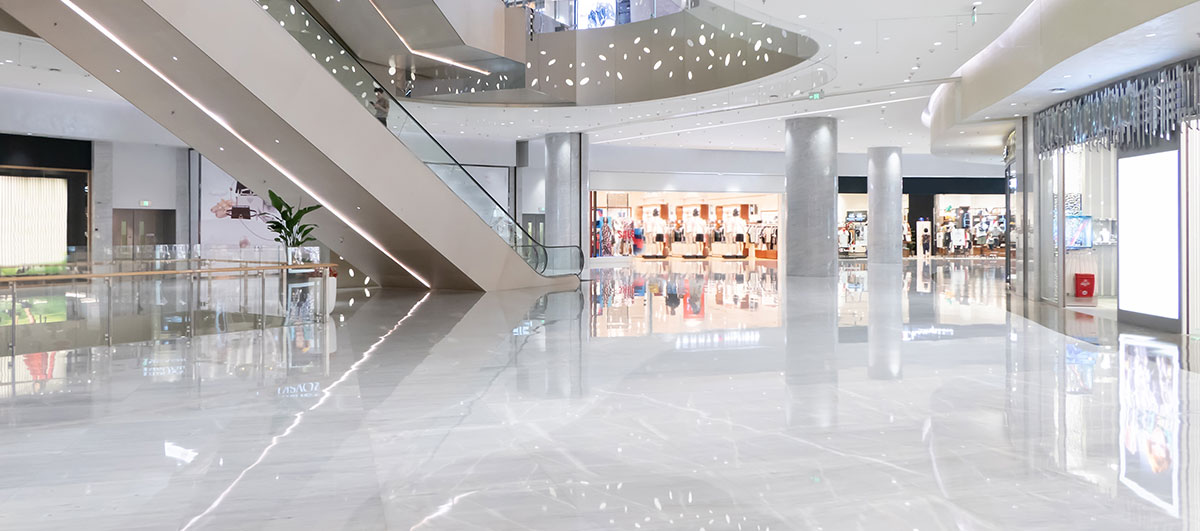 terrazzo floor in a mall