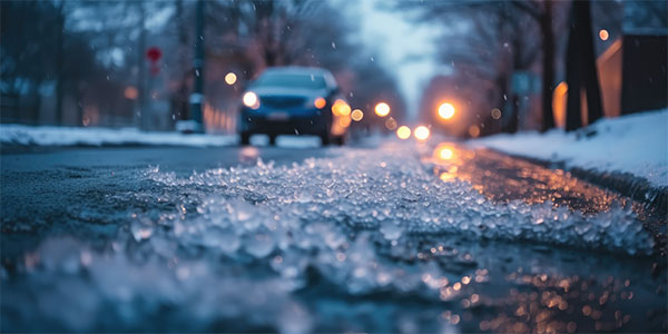 snow on pavement