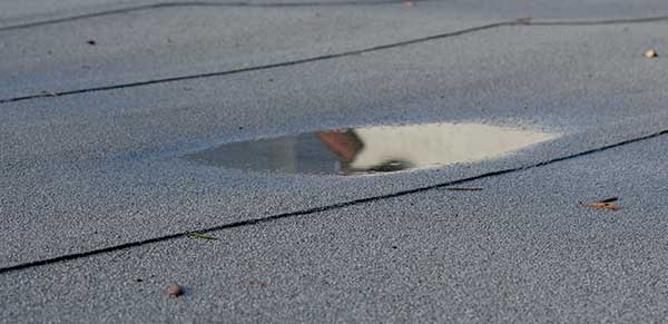 ponding water on a flat roof