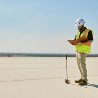 centimark representative completing a roof inspection
