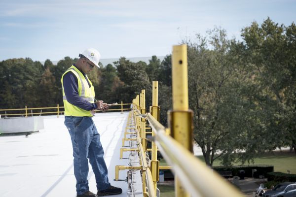 worker on a roof
